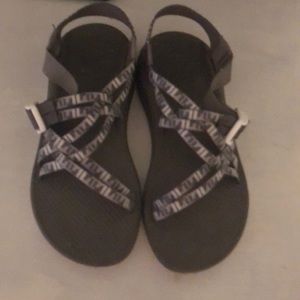 Gray & White Chacos